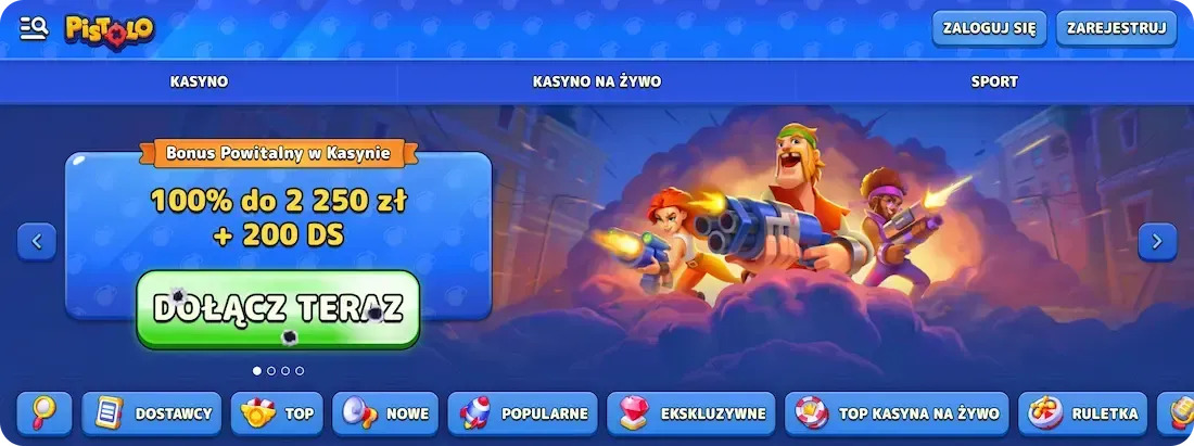 strona kasyna pistolo
